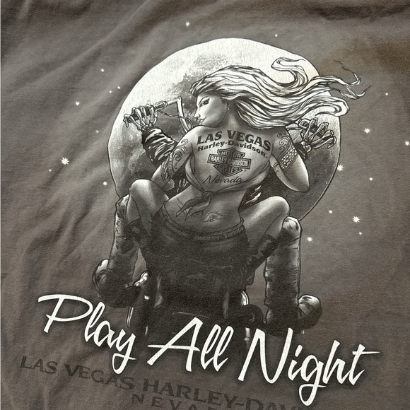 2014 Harley Davidson Las Vegas Ride All Day Ride All Night Gray Shirt XL Men’s - Picture 7 of 11